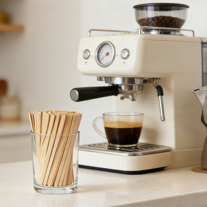 LotFancy 1200 Pack 5.5" Wood Coffee Stirrers, Birchwood Stir Sticks for Cocktails, Beverage