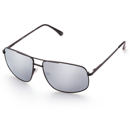 LotFancy Polarized Aviator Sunglasses for Men, Rectangular Metal Frame with Case, UV protection