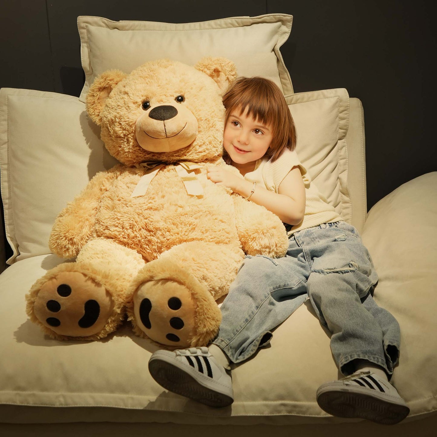 LotFancy Big Teddy Bear, 3 Feet Giant Teddy Bear Stuffed Animal, Large Bear Plush Toy with Big Footprints