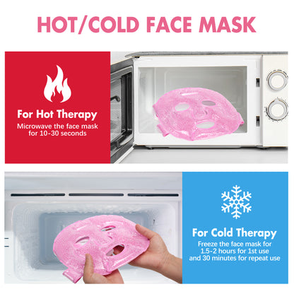 LotFancy Ice Face Mask, Gel Beads Ice Pack for Puffy Eyes, Dark Circles
