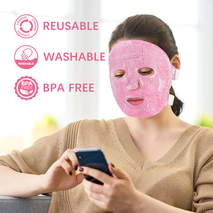 LotFancy Ice Face Mask, Gel Beads Ice Pack for Puffy Eyes, Dark Circles