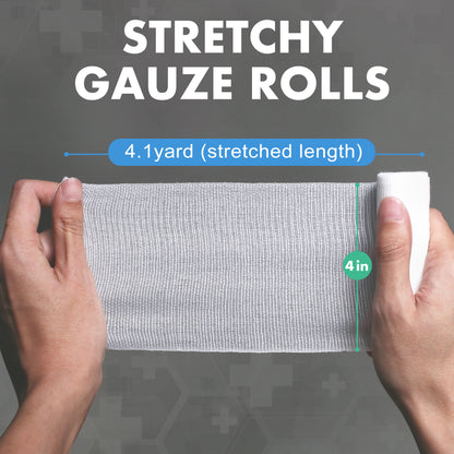 LotFancy Gauze Bandage Roll, 36 Pack, 4 in x 4 Yards Sterile Gauze Wrap