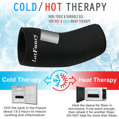 LotFancy Athletic Compression Sleeve, XL, Hot & Cold Therapy, Black