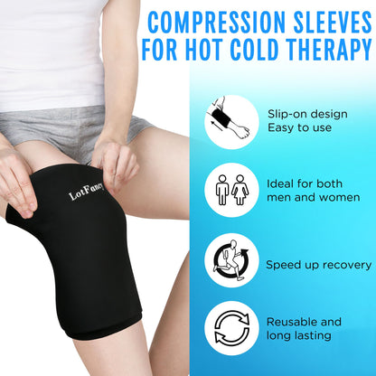 LotFancy Athletic Compression Sleeve, XL, Hot & Cold Therapy, Black