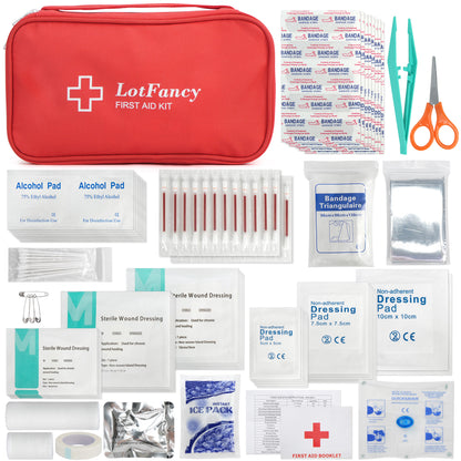 LotFancy First Aid Kit, Emergency Kit for Home, Car, Travel, Office, Medical Survival Kit, 134 Piece