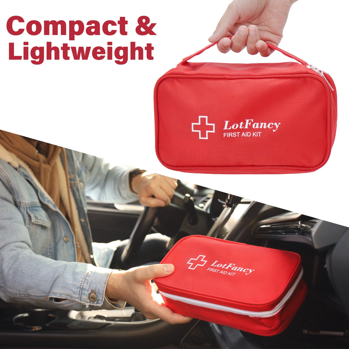 LotFancy First Aid Kit, Emergency Kit for Home, Car, Travel, Office, Medical Survival Kit, 134 Piece