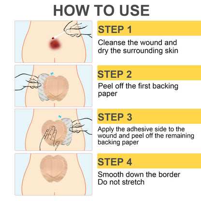 LotFancy Silicone Foam Dressing, Wound Dressing with Border, Bed Sores, Pressure Ulcers Healing Bandage Pad, Highly Absorbent, Waterproof