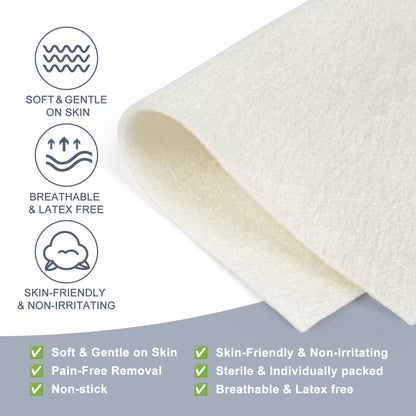 LotFancy Calcium Alginate Wound Dressing, 4" x 8", 5 Pack, Non-Stick Gauze Pads, Highly Absorbent