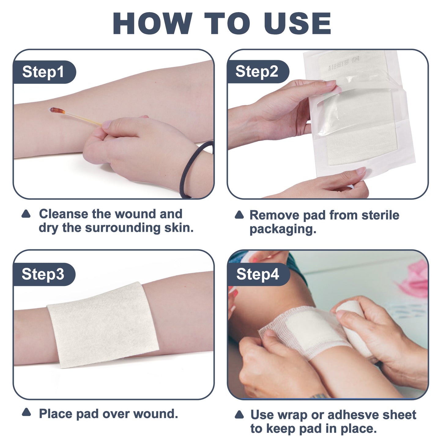 LotFancy Calcium Alginate Wound Dressing, 4" x 8", 5 Pack, Non-Stick Gauze Pads, Highly Absorbent