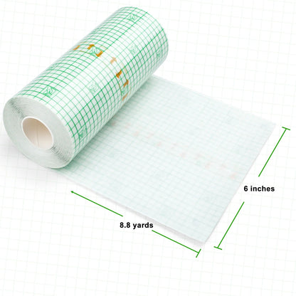 LotFancy Tattoo Aftercare Bandage, 6" x 8.8 Yards, Clear Waterproof Film Dressing for Tattoo Supplies