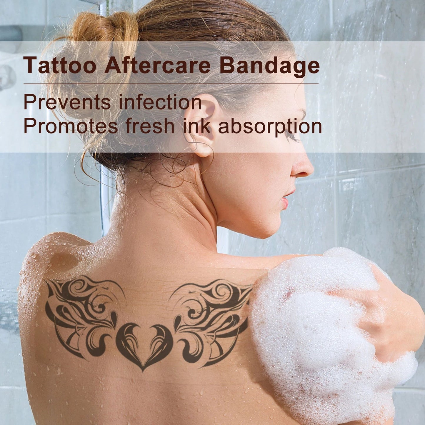 LotFancy Tattoo Aftercare Bandage, 6" x 8.8 Yards, Clear Waterproof Film Dressing for Tattoo Supplies