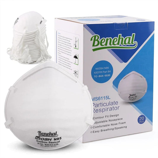 LotFancy N95 Face Mask, 20 Pack NIOSH Particulate Respirator, Dust Mask