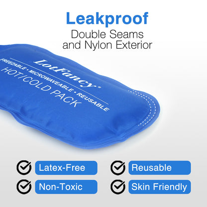 LotFancy Ice Pack for Injuries, 2 Pcs Reusable Hot Cold Gel Pack for Pain Relief, 7.3 x 3.7 in