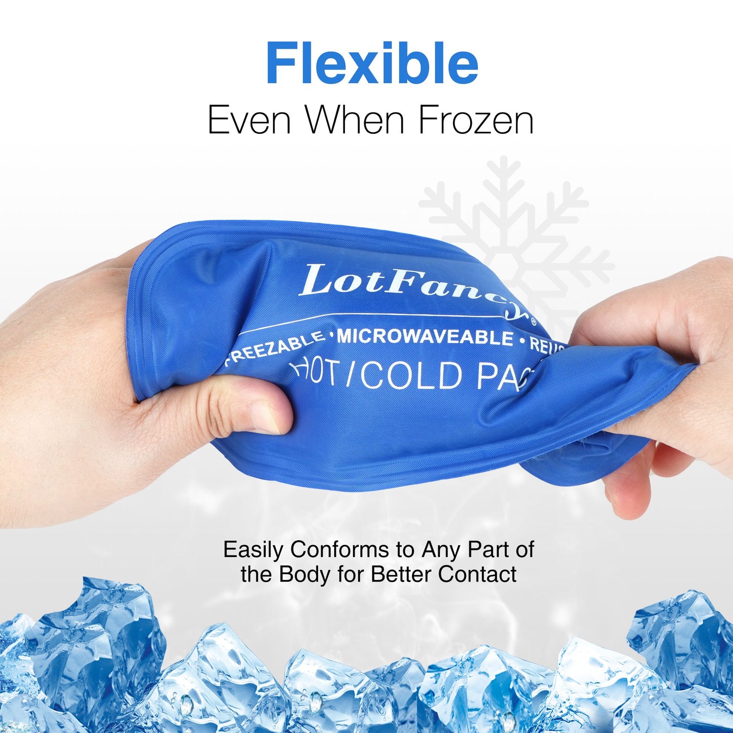 LotFancy Ice Pack for Injuries, 2 Pcs Reusable Hot Cold Gel Pack for Pain Relief, 7.3 x 3.7 in