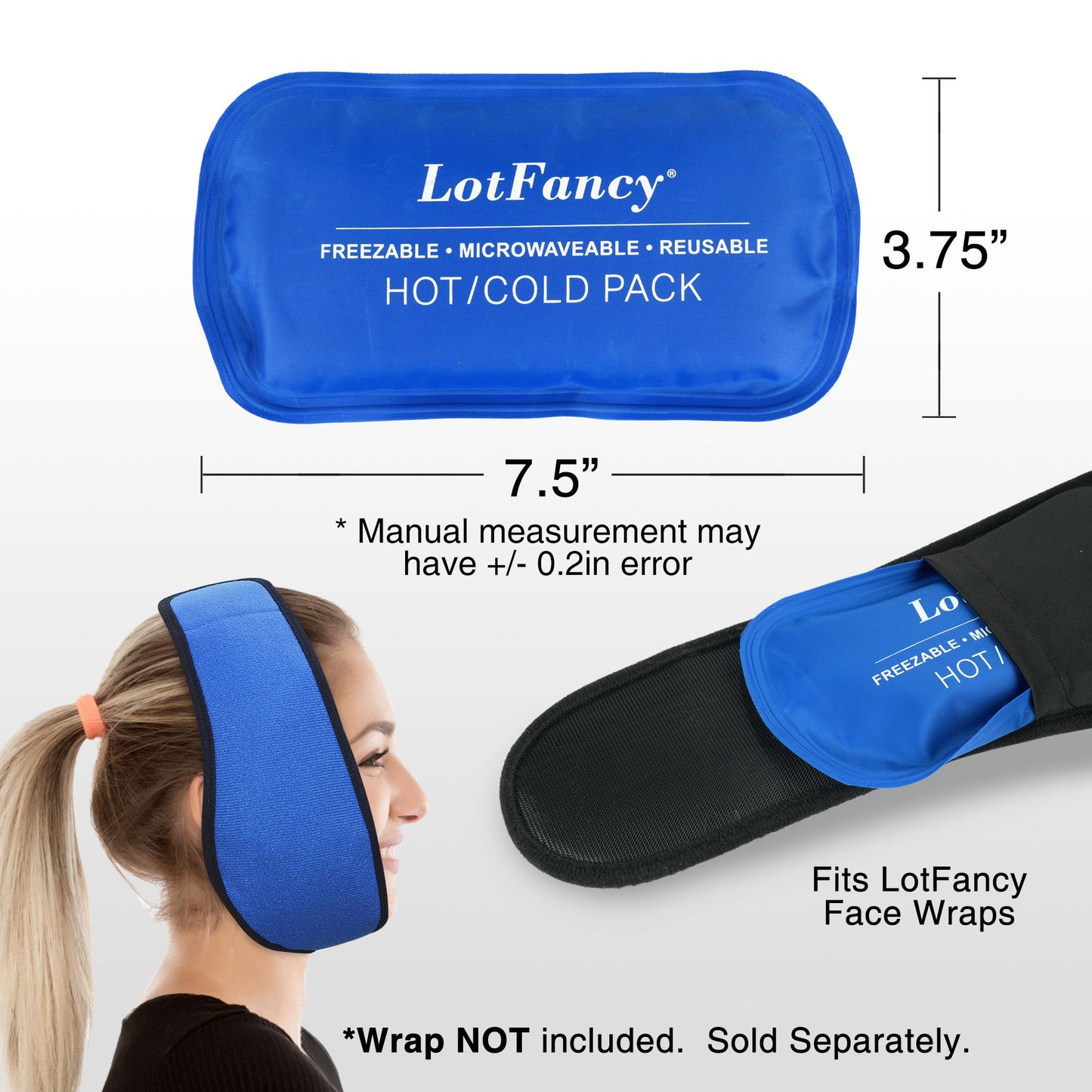 LotFancy Ice Pack for Injuries, Reusable Hot Cold Pack for Therapy, Cooling or Heating Pad for First Aid, Back Shoulder Neck Head Feet Pain Relief PMT