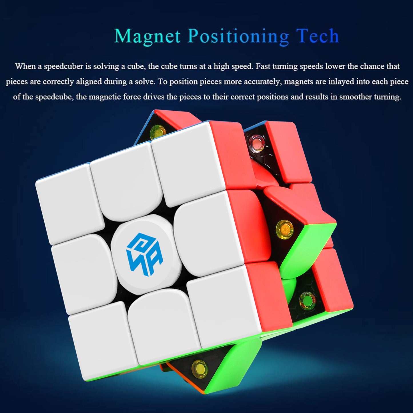 GAN Cube 3x3, Magnetic Magic Cube, Stickerless Speed Cube Puzzle Toy