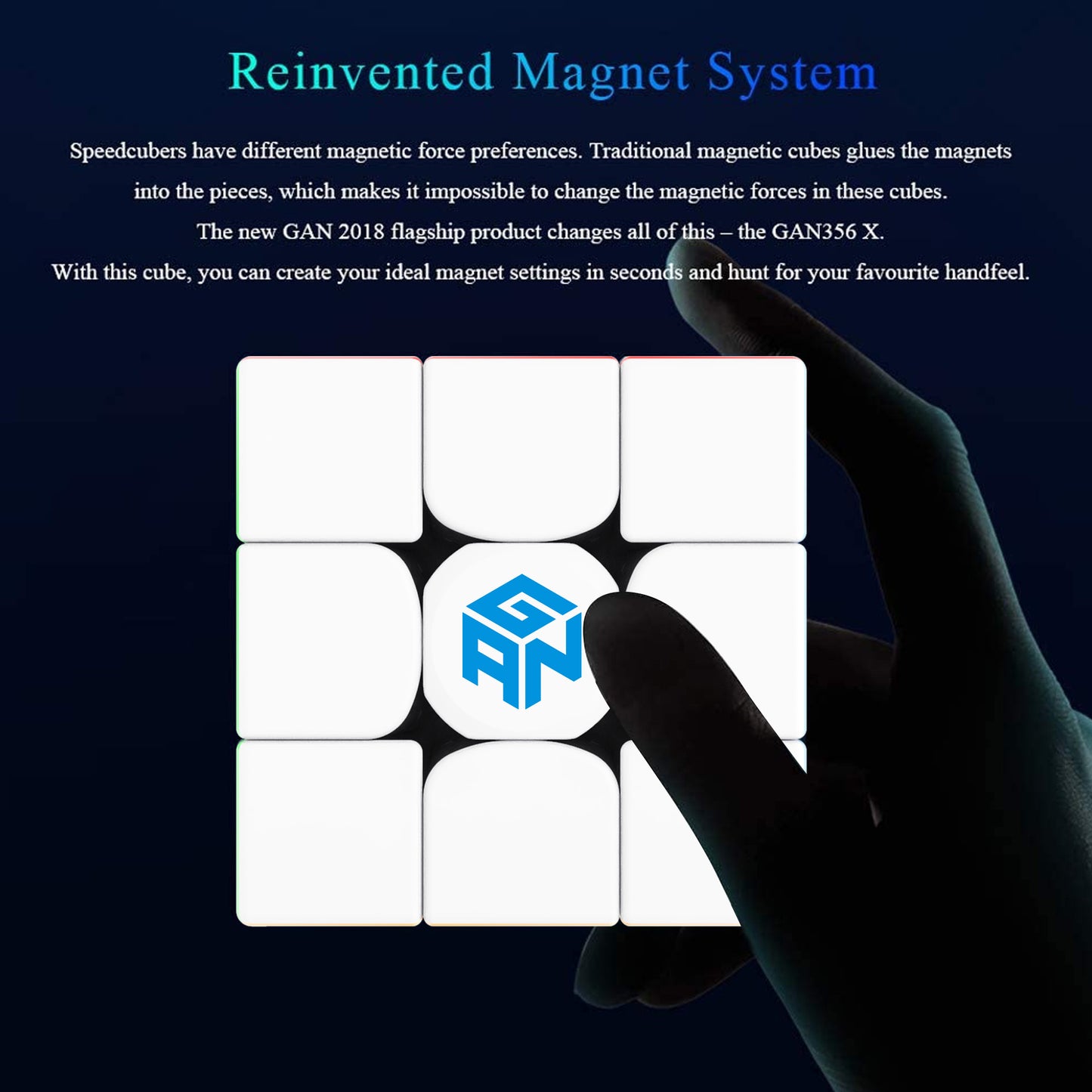 GAN Cube 3x3, Magnetic Magic Cube, Stickerless Speed Cube Puzzle Toy