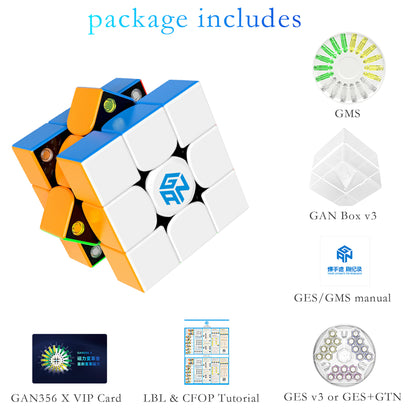 GAN Cube 3x3, Magnetic Magic Cube, Stickerless Speed Cube Puzzle Toy