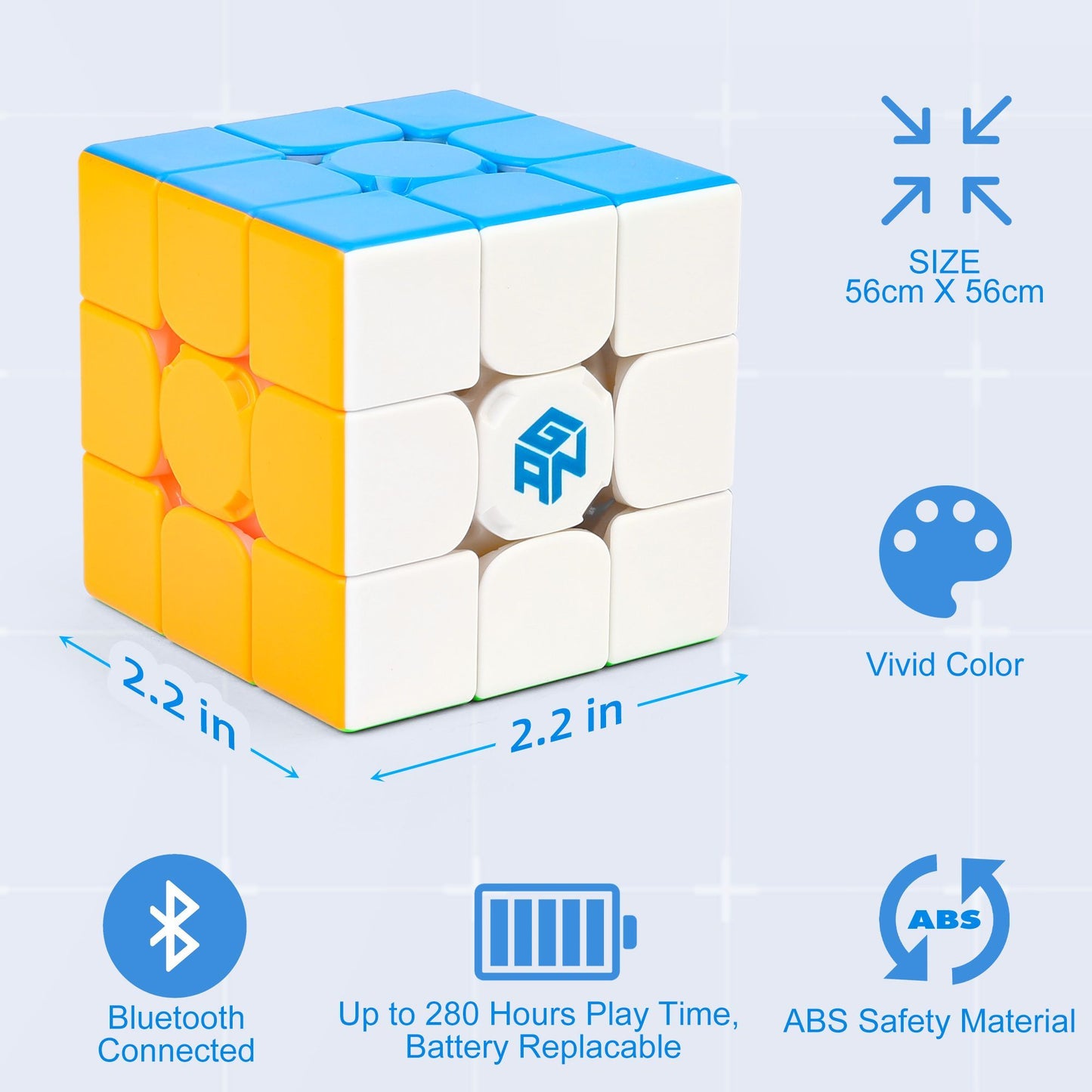 GAN Cube 3x3, Magnetic Magic Cube, Stickerless Speed Cube Puzzle Toy