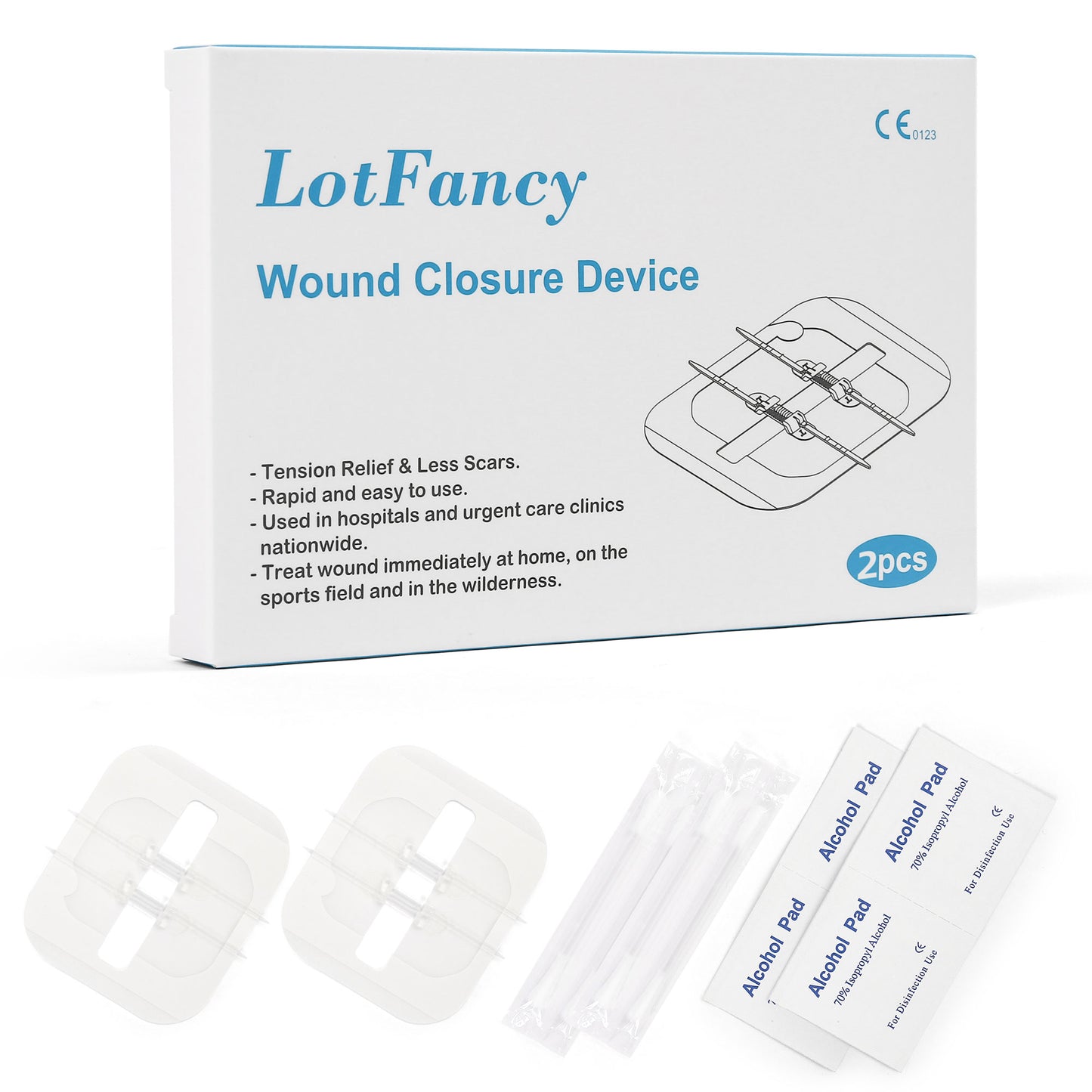 LotFancy Emergency Wound Closures,  First Aid Supplies, Medical Butterfly Bandaids, Surgical Sutures Laceration Repair Kit with Accessories, Sterile, Latex-Free