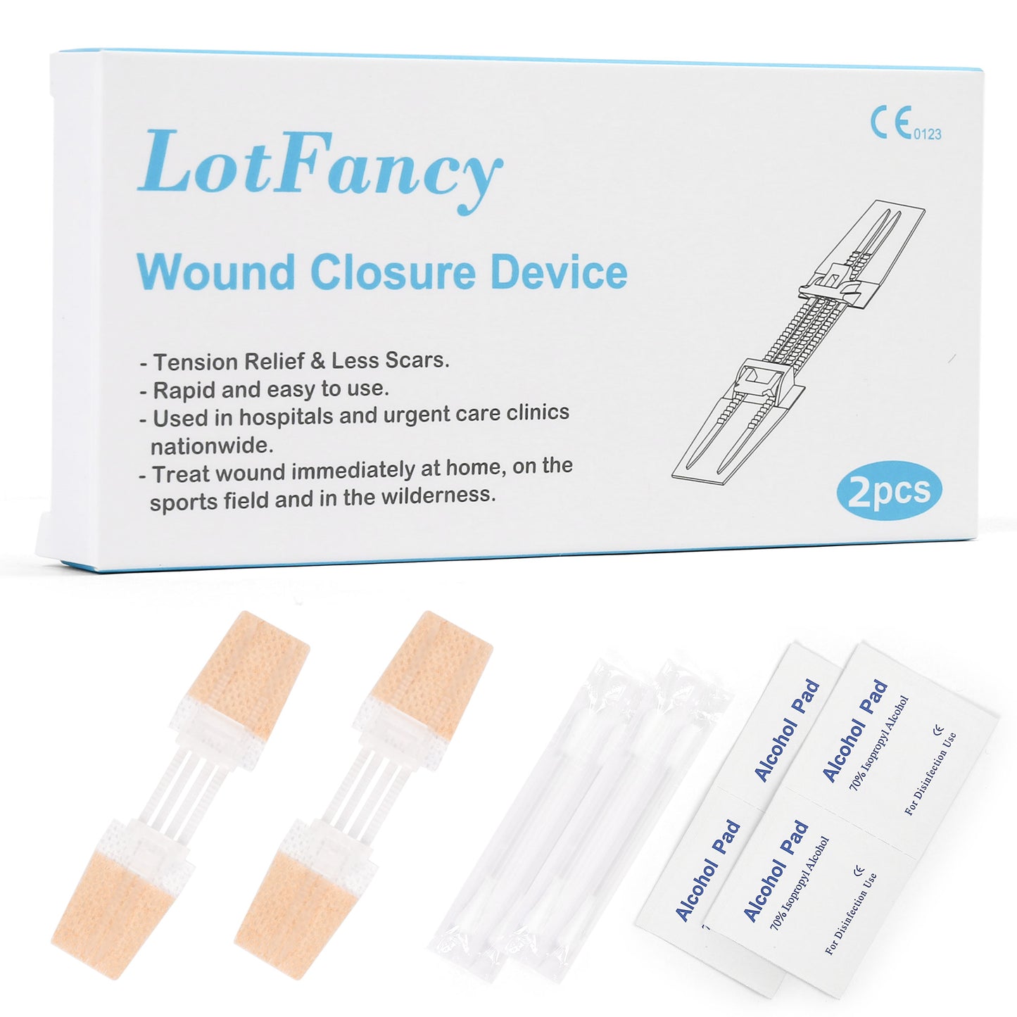 LotFancy 2 Pack Zip Stitch Sutures, Emergency Surgical Wound Closure Device