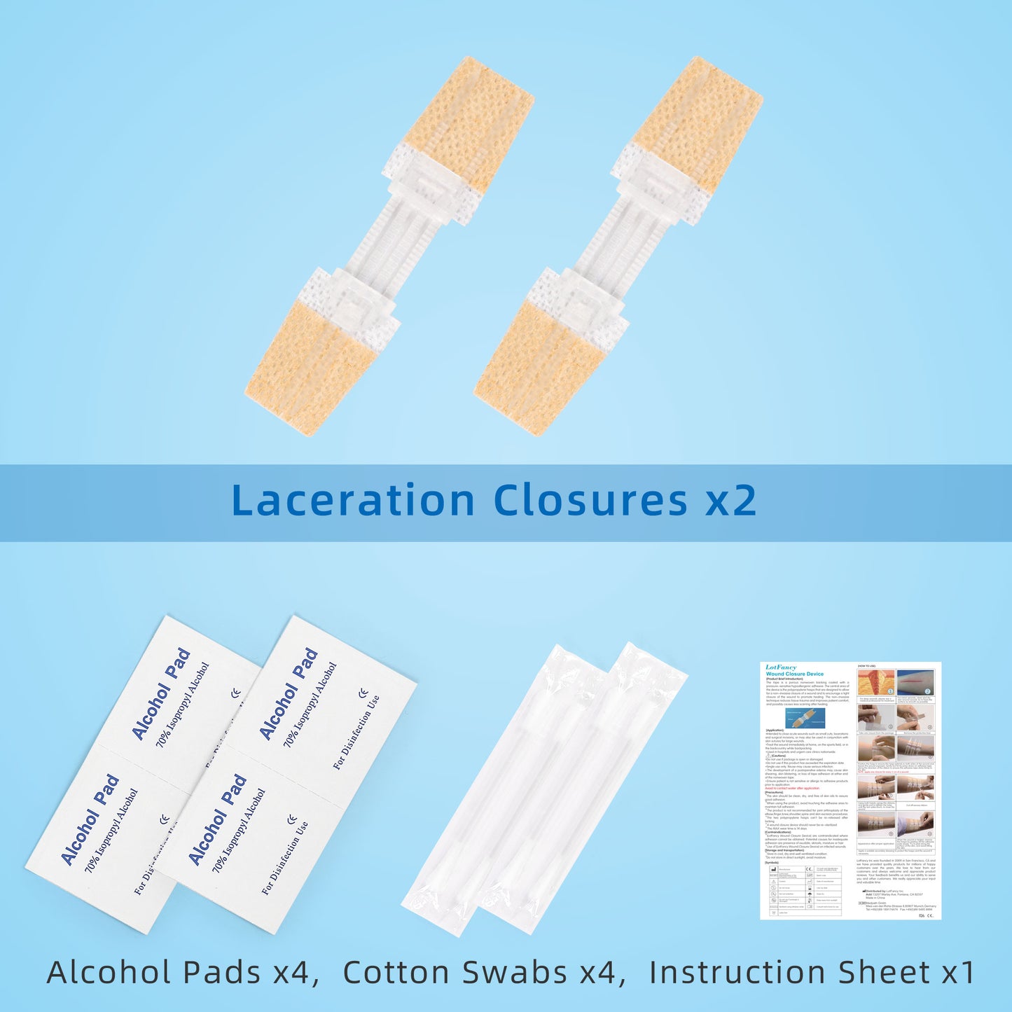 LotFancy 2 Pack Zip Stitch Sutures, Emergency Surgical Wound Closure Device