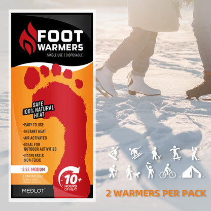 LotFancy Heated Insole Foot Warmers with Adhesive, 20 Pairs, Up to 10 Hours of Heat, Air Activated Warmers, 10.4 x 3.5in