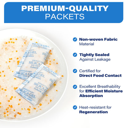 LotFancy Silica Gel Desiccant Packets with Indicating Beads, 10 Gram, Moisture Absorbing, 30 Count