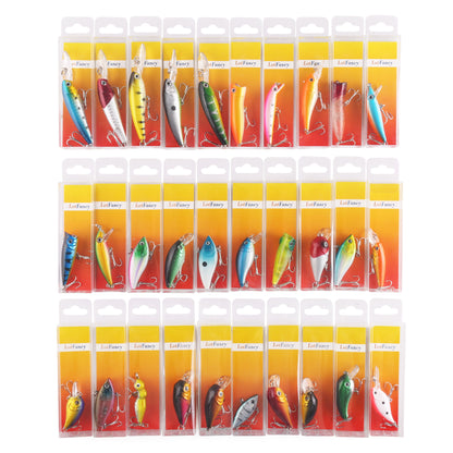 LotFancy 30 Topwater Fishing Lures with Hooks, Bass Bait Trout Lures with Propeller Tail