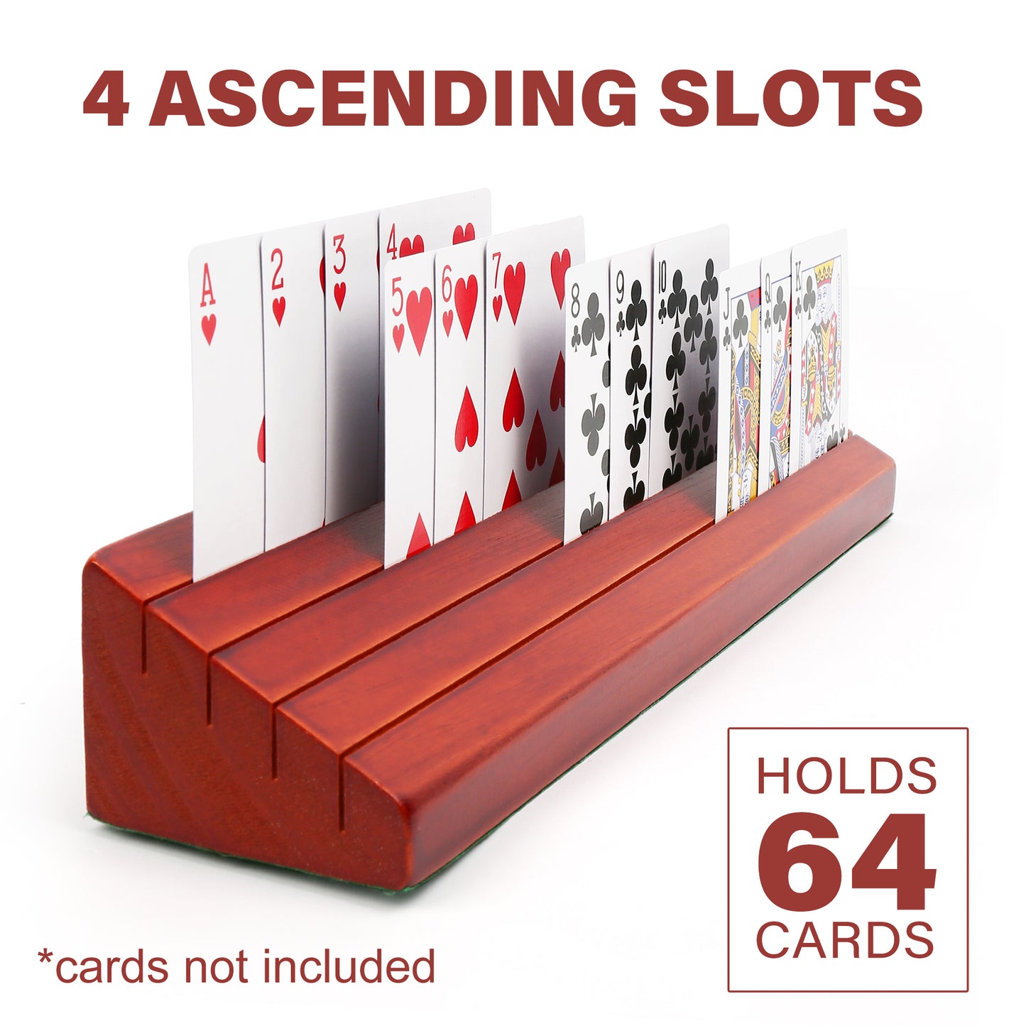LotFancy Playing Card Holder for Kids Adults, Seniors, Large Wooden Hands Free Card Holder, 13.8" L