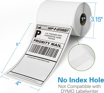 LotFancy 4x6 Thermal Labels, 1000 Shipping Labels, 4 Rolls-250 Labels per Roll WMT