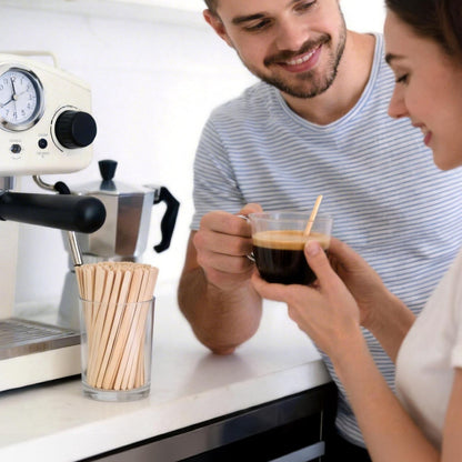 LotFancy 1200 Pack 5.5" Wood Coffee Stirrers, Birchwood Stir Sticks for Cocktails, Beverage