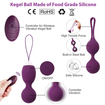 LotFancy Kegel Balls Exercise, Ben Wa Balls for Women Bladder Control & Pelvic Floor Exercises