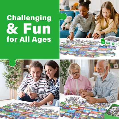 BenBen Jigsaw Puzzles 1000 Pieces for Adults Ages 12+, Iconic America, 26.75 x 19.25 in