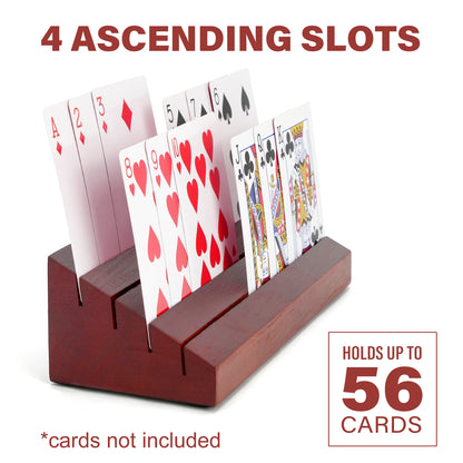 LotFancy 2Pcs Playing Card Holder for Kids, Adults, Seniors, Wooden Cards Holder For Playing Cards