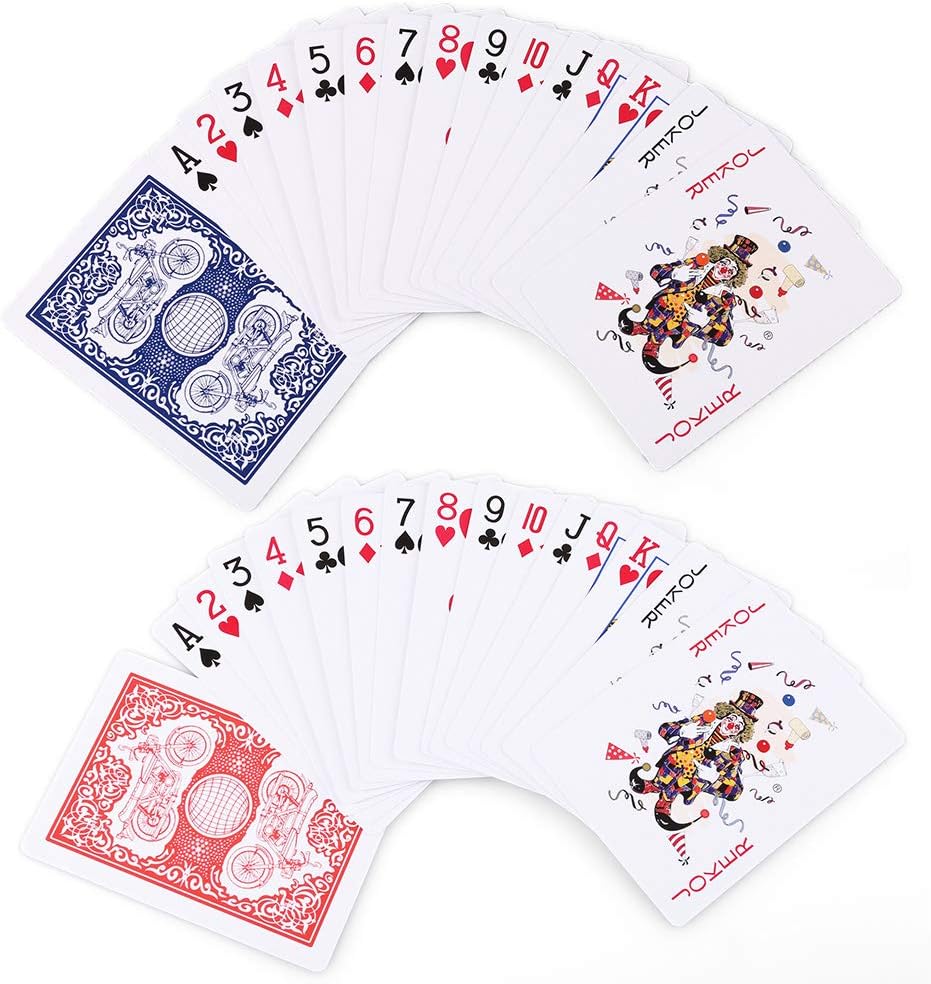 LotFancy Playing Cards, 12 Pack, Decks of Cards Bulk, Poker Size, Standard Index, 6 Blue and 6 Red