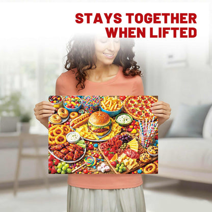 BenBen 500 Pieces Puzzles for Adults, Delicious Food Feast, Jigsaw Puzzle with Patterns on Back
