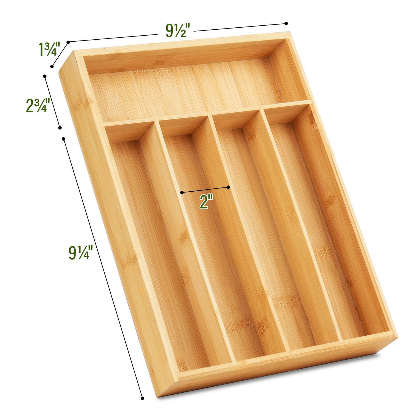 LotFancy Bamboo Kitchen Drawer Organizer for Large Cutlery, Utensil Holder and Silverware Tray