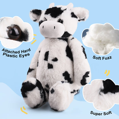 LotFancy 16.5 in Cow Stuffed Animals for Kids Boys Girls, Soft Cow Plush fo Babies