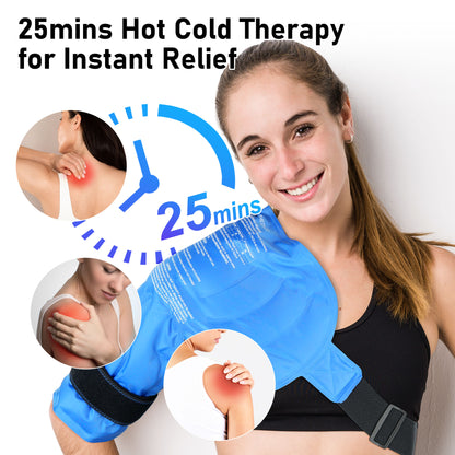 MEDLOT Shoulder Ice Pack, Rotator Cuff Cold Therapy, Reusable Gel Hot Cold Compression Wrap Brace for Sport Injuries, Inflammation, Tendonitis, Pain Relief, Recovery After Surgery