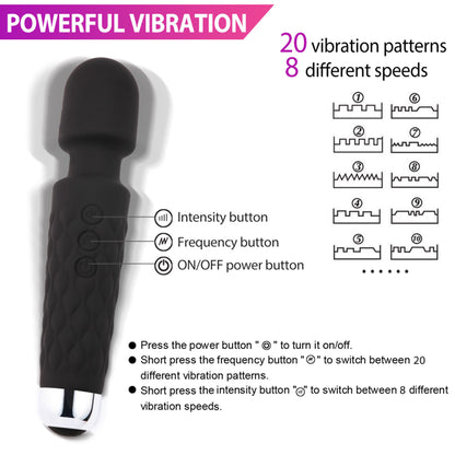 LotFancy Wand Massager for Women, Rechargeable Handheld Massager for Neck Shoulder Back