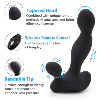 LotFancy Prostate Massager, Anal Butt Plug Vibrators, Sex Toys for Male Masturbator