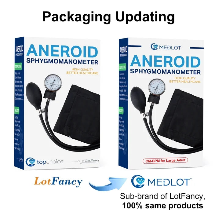 LotFancy Aneroid Sphygmomanometer, Manual Blood Pressure Monitor with Large Adult Cuff 13" to 20"