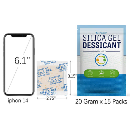 LotFancy Silica Gel Packs, Food Grade Desiccant Packs, Orange to Green Indicating, Non-Toxic Moisture Absorber Desiccant Bags