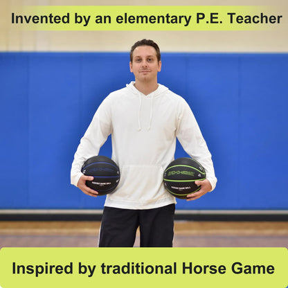 LotFancy Outdoor Basketball, 29.5” 28.5”, Patented Horse Game Features Printed, Indoor Basketball for Girls Boys Mens Womens, Performance Composite Leather, Pump and Needle Included