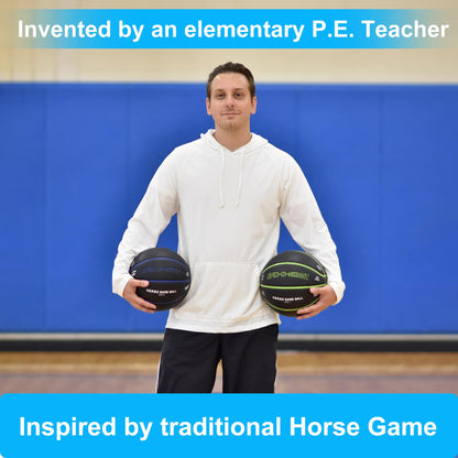 LotFancy Outdoor Basketball, 29.5” 28.5”, Patented Horse Game Features Printed, Indoor Basketball for Girls Boys Mens Womens, Performance Composite Leather, Pump and Needle Included