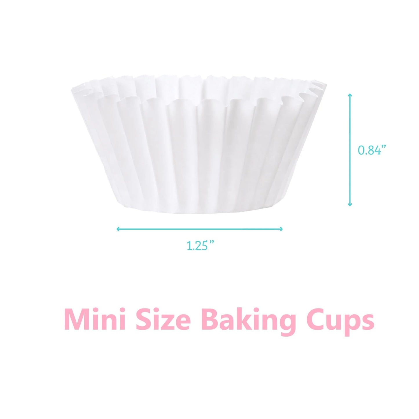 LotFancy 500Pcs Mini Cupcake Liners, White Muffin Liners, Greaseproof Paper Baking Cups