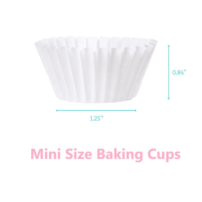 LotFancy 500Pcs Mini Cupcake Liners, White Muffin Liners, Greaseproof Paper Baking Cups