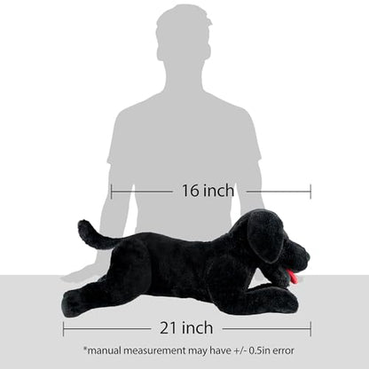 LotFancy Dog Stuffed Animal, 21 inch Black Labrador Retriever Dog Plush Toy, Realistic, Cute Plushies Gifts
