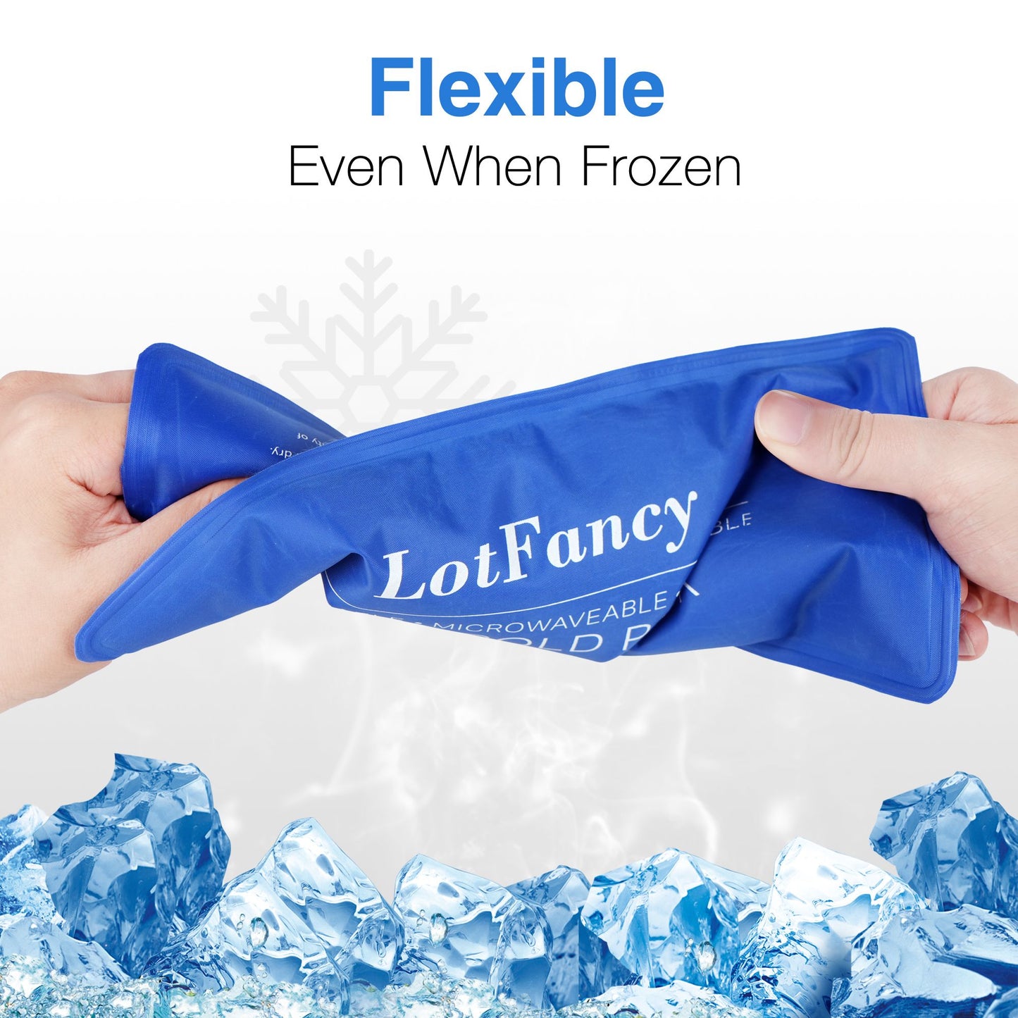 LotFancy Ice Pack for Injuries, 4 Pcs Reusable Soft Hot Cold Gel Pack for First Aid, 10.5 x 5 Inches